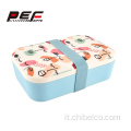 Lunch box ecologico con forchette cucchiaio coltello